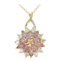 18K Unheated Padparadscha Sapphire Gold Necklace (AMAYANI)
