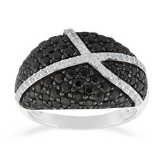Black Spinel Silver Ring