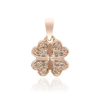 9K SI1 Argyle Rose De France Diamond Gold Pendant