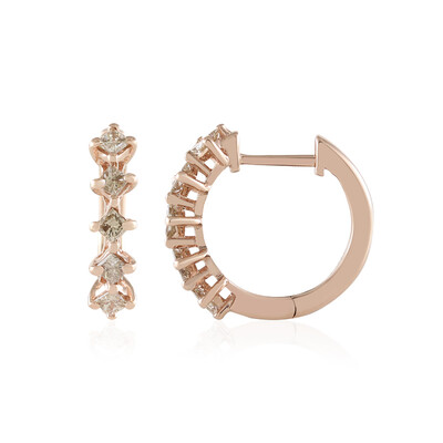 9K I2 Brown Diamond Gold Earrings
