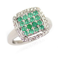 Zambian Emerald Silver Ring