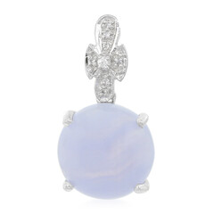 Blue Lace Agate Silver Pendant