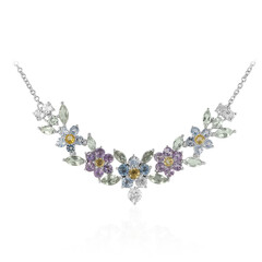 Green Amethyst Silver Necklace