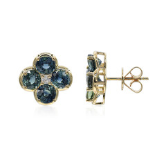 14K Teal Sapphire Gold Earrings (CIRARI)