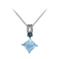 Sky Blue Topaz Silver Necklace