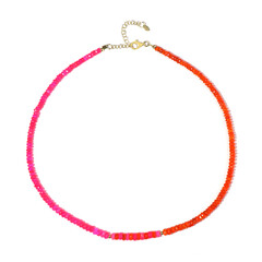 Orange Ethiopian Opal Silver Necklace (Riya)