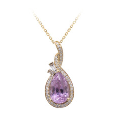 14K Patroke Kunzite Gold Necklace (CIRARI)
