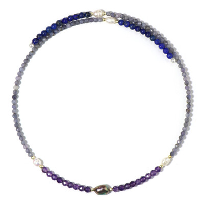 Black Freshwater Pearl Steel Choker (Riya)
