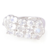 Rainbow Moonstone Silver Ring