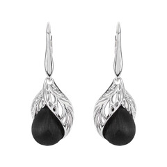 Black Oak Silver Earrings