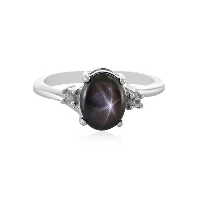 Black Star Sapphire Silver Ring