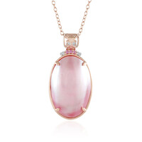 Pink Mabe Pearl Silver Necklace (Gems en Vogue)