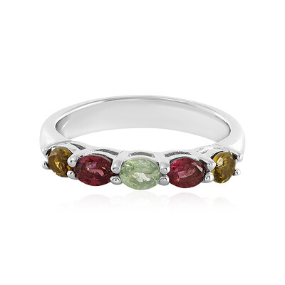 Fancy Tourmaline Silver Ring