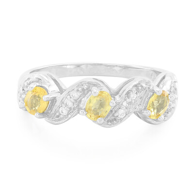 Yellow Sapphire Silver Ring