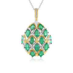 Zambian Emerald Silver Necklace (Gems en Vogue)
