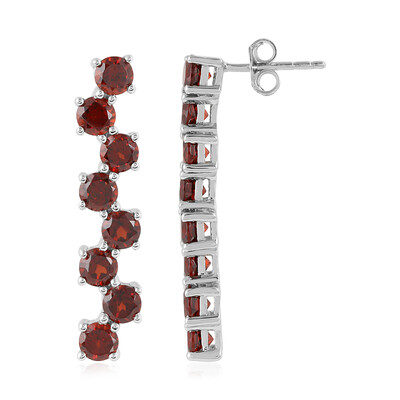 Mozambique Garnet Silver Earrings
