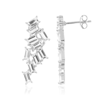 White Topaz Silver Earrings