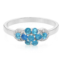 Neon Blue Apatite Silver Ring