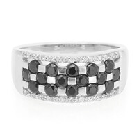Black Spinel Silver Ring