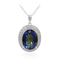 Mystic Blue Quartz Silver Necklace