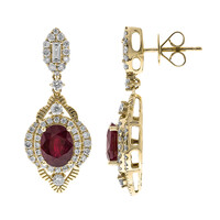 14K AAA Mozambique Ruby Gold Earrings (CIRARI)