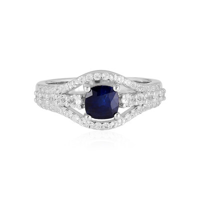 Royal Blue Spinel Silver Ring