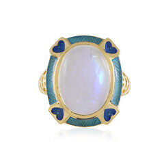 Rainbow Moonstone Silver Ring (Adela Silber)