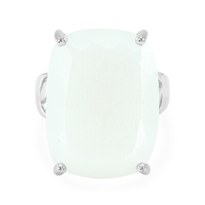 White Moonstone Silver Ring