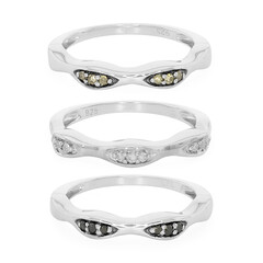 Black Diamond Silver Ring