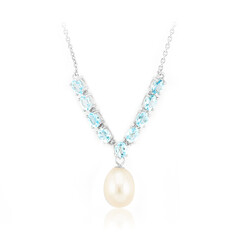 White Freshwater Pearl Silver Necklace