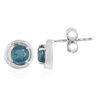 Teal Kyanite Silver Earrings