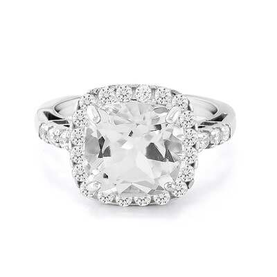 White Topaz Silver Ring