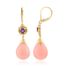 Pink Chalcedony Silver Earrings