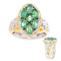 Zambian Emerald Silver Ring (Gems en Vogue)