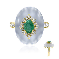 14K AAA Zambian Emerald Gold Ring (CIRARI)