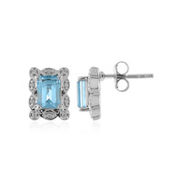 Sky Blue Topaz Silver Earrings