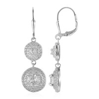 White Topaz Silver Earrings