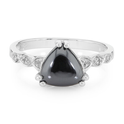 Black Hematite Silver Ring