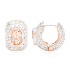 18K AAA Peach Morganite Gold Earrings