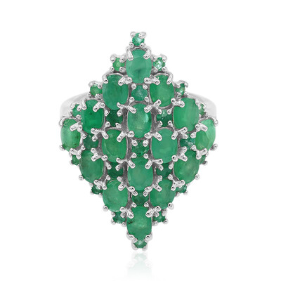 Indian Emerald Silver Ring