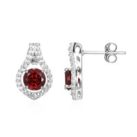 Mozambique Garnet Silver Earrings