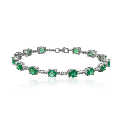 Zambian Emerald Silver Bracelet