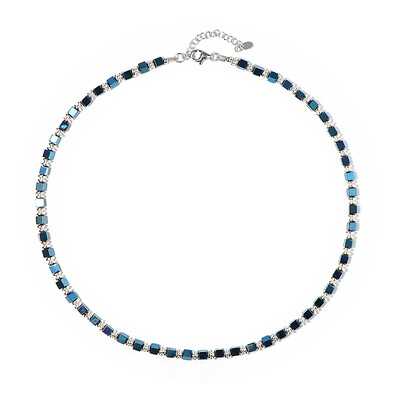 Royal Blue Hematite Silver Necklace