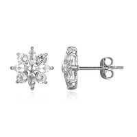 White Topaz Silver Earrings