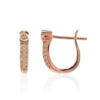 14K SI1 Argyle Rose De France Diamond Gold Earrings