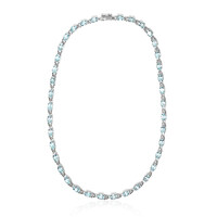 Sky Blue Topaz Silver Necklace
