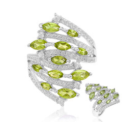Burmese Peridot Silver Ring