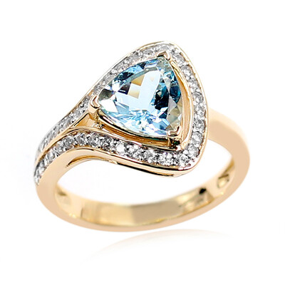 9K Ofiki Aquamarine Gold Ring