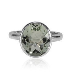 Green Amethyst Silver Ring