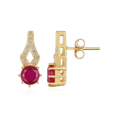 Madagascar Ruby Silver Earrings